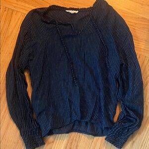 Elegant Navy Striped Blouse